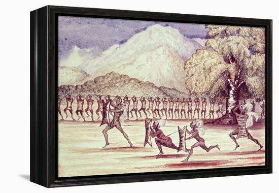 War Dance Illustration from "The Albert N'Yanza Great Basin of the Nile", 1866-Sir Samuel Baker-Framed Premier Image Canvas