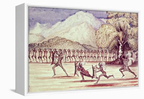 War Dance Illustration from "The Albert N'Yanza Great Basin of the Nile", 1866-Sir Samuel Baker-Framed Premier Image Canvas