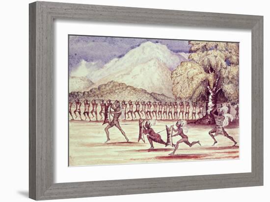 War Dance Illustration from "The Albert N'Yanza Great Basin of the Nile", 1866-Sir Samuel Baker-Framed Giclee Print