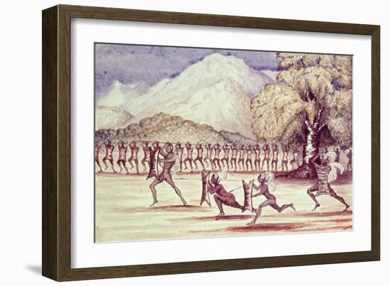 War Dance Illustration from "The Albert N'Yanza Great Basin of the Nile", 1866-Sir Samuel Baker-Framed Giclee Print