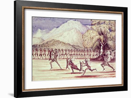 War Dance Illustration from "The Albert N'Yanza Great Basin of the Nile", 1866-Sir Samuel Baker-Framed Giclee Print