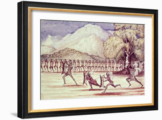 War Dance Illustration from "The Albert N'Yanza Great Basin of the Nile", 1866-Sir Samuel Baker-Framed Giclee Print