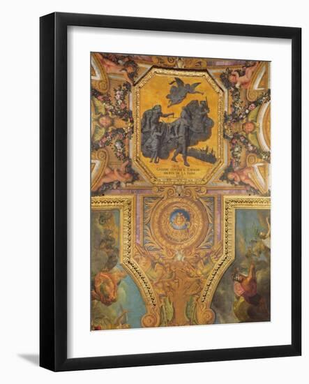 War for the Rights of the Queen in 1667, Ceiling Painting from the Galerie Des Glaces-Charles Le Brun-Framed Photographic Print