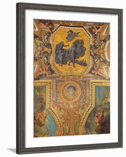 War for the Rights of the Queen in 1667, Ceiling Painting from the Galerie Des Glaces-Charles Le Brun-Framed Photographic Print