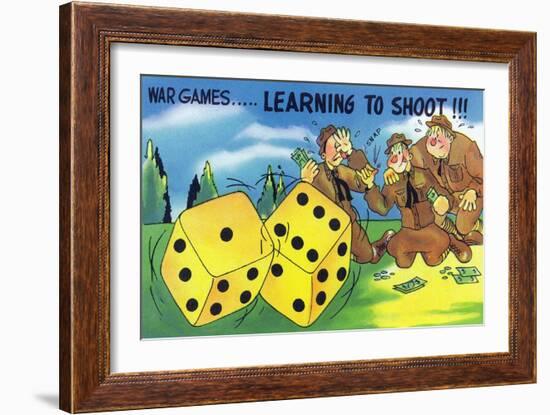 War Games, Learning How to Shoot Craps-Lantern Press-Framed Art Print