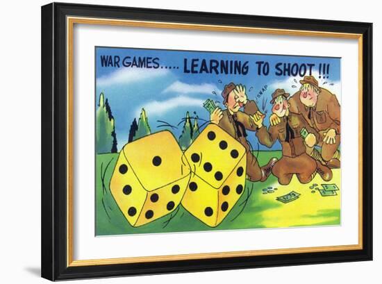 War Games, Learning How to Shoot Craps-Lantern Press-Framed Art Print