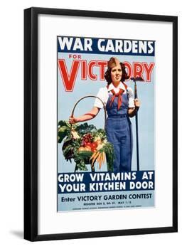 War Gardens For Victory Grow Vitamins At Your Kitchen Door-War War Department-Framed Art Print