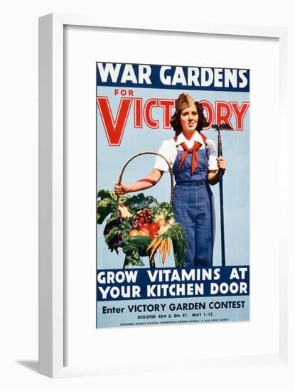 War Gardens For Victory Grow Vitamins At Your Kitchen Door-War War Department-Framed Art Print