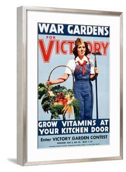 War Gardens For Victory Grow Vitamins At Your Kitchen Door-War War Department-Framed Art Print