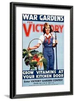 War Gardens For Victory Grow Vitamins At Your Kitchen Door-War War Department-Framed Art Print
