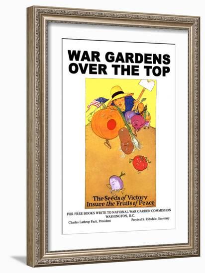 War Gardens over the Top - the Seeds of Victory Insure the Fruits of Peace-Maginel Wright Barney-Framed Art Print