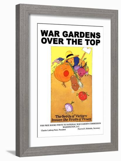 War Gardens over the Top - the Seeds of Victory Insure the Fruits of Peace-Maginel Wright Barney-Framed Art Print
