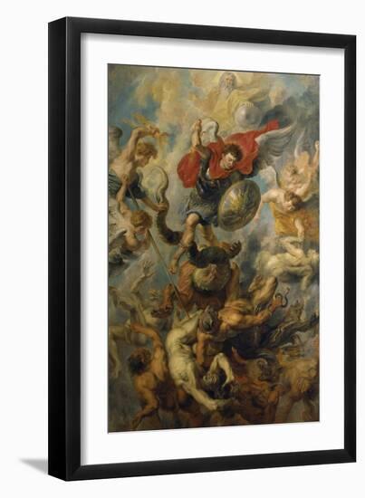 War in Heaven. Archangel Michael in the Fight Against Schismatic Angels-Peter Paul Rubens-Framed Giclee Print