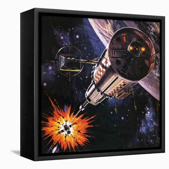 War in Outer Space, as Envisaged in 1977-Gerry Wood-Framed Premier Image Canvas