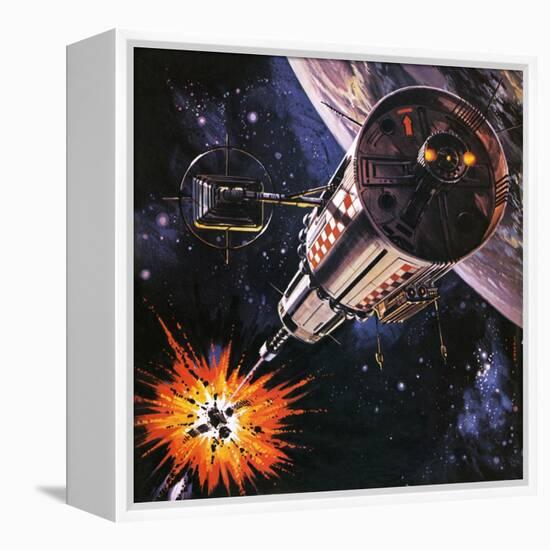 War in Outer Space, as Envisaged in 1977-Gerry Wood-Framed Premier Image Canvas