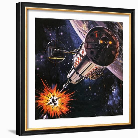 War in Outer Space, as Envisaged in 1977-Gerry Wood-Framed Giclee Print