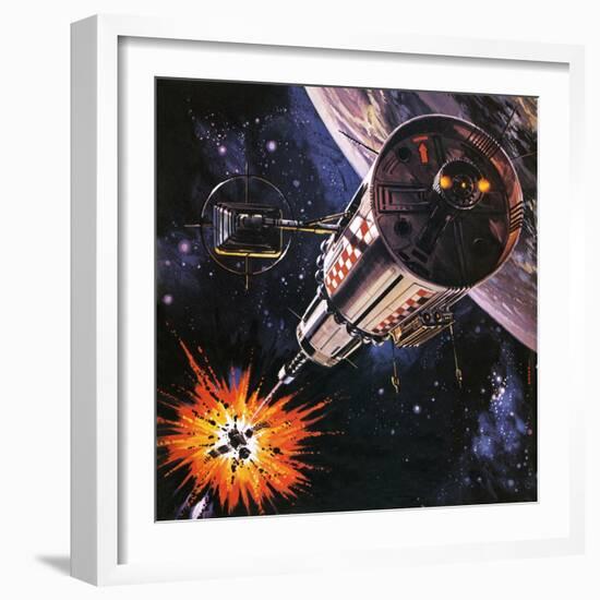 War in Outer Space, as Envisaged in 1977-Gerry Wood-Framed Giclee Print