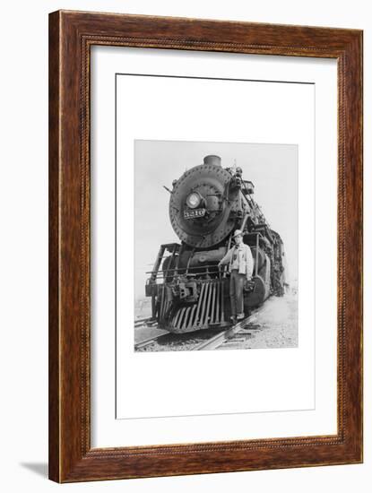 War Information Photographer Jack Delano and Train-Jack Delano-Framed Art Print