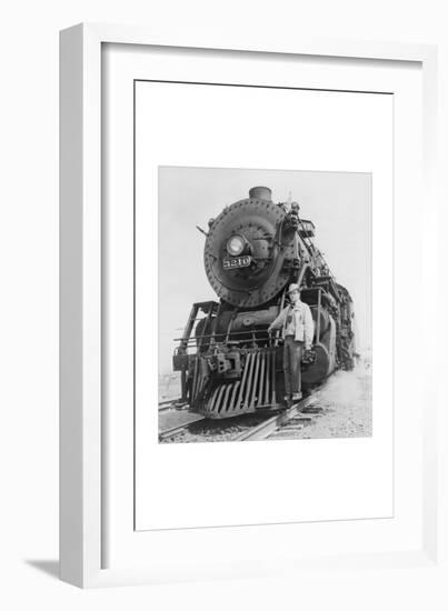 War Information Photographer Jack Delano and Train-Jack Delano-Framed Art Print