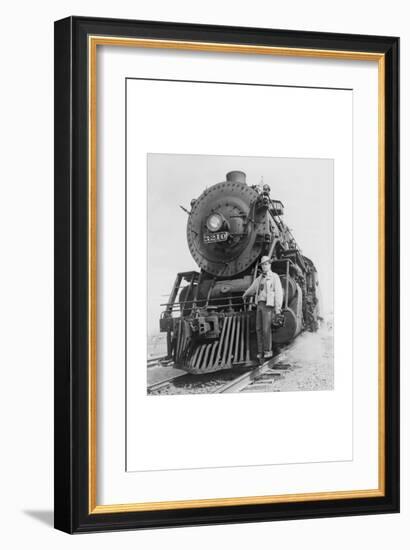 War Information Photographer Jack Delano and Train-Jack Delano-Framed Art Print