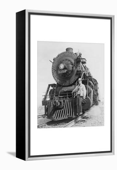 War Information Photographer Jack Delano and Train-Jack Delano-Framed Stretched Canvas