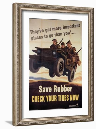 War Information poster, Save Rubber, National Museum of American History, Archives Center-null-Framed Art Print