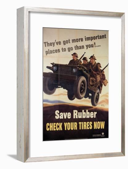 War Information poster, Save Rubber, National Museum of American History, Archives Center-null-Framed Art Print