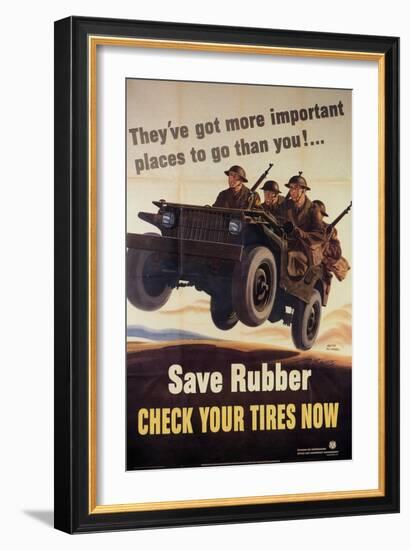 War Information poster, Save Rubber, National Museum of American History, Archives Center-null-Framed Art Print