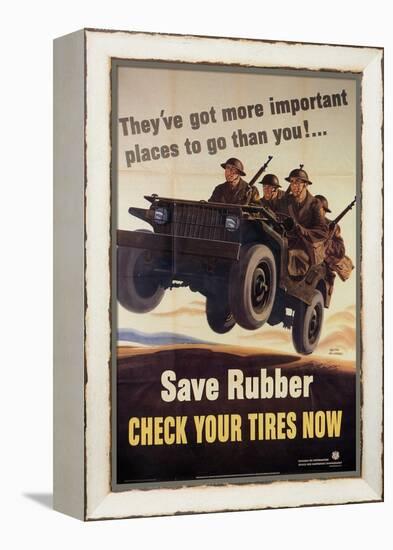 War Information poster, Save Rubber, National Museum of American History, Archives Center-null-Framed Stretched Canvas