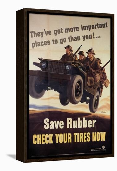 War Information poster, Save Rubber, National Museum of American History, Archives Center-null-Framed Stretched Canvas