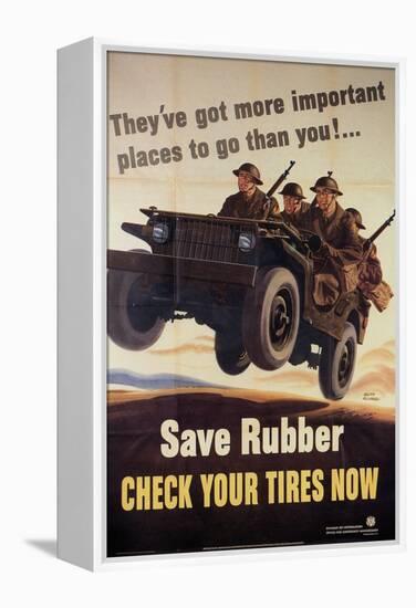 War Information poster, Save Rubber, National Museum of American History, Archives Center-null-Framed Stretched Canvas