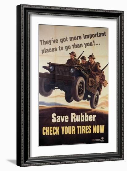 War Information poster, Save Rubber, National Museum of American History, Archives Center-null-Framed Premium Giclee Print