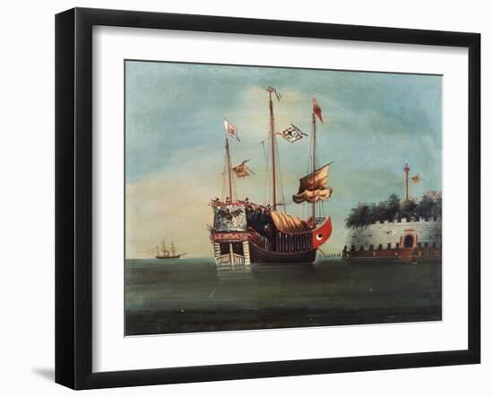 War Junks off Folly Forts in the South China Sea-null-Framed Giclee Print