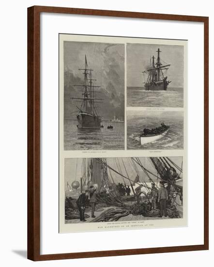 War Manoeuvres of an Ironclad at Sea-Joseph Nash-Framed Giclee Print