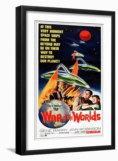 War of the Worlds, Bottom From Left: Gene Barry, Ann Robinson, 1953-null-Framed Premium Giclee Print