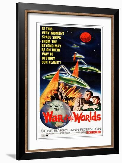 War of the Worlds, Bottom From Left: Gene Barry, Ann Robinson, 1953-null-Framed Art Print