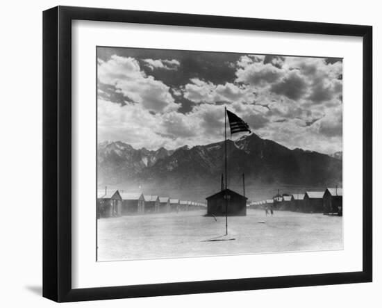 War Relocation Authority Center, Where Evacuees of Japanese Ancestry of WWII Reside-Dorothea Lange-Framed Photographic Print