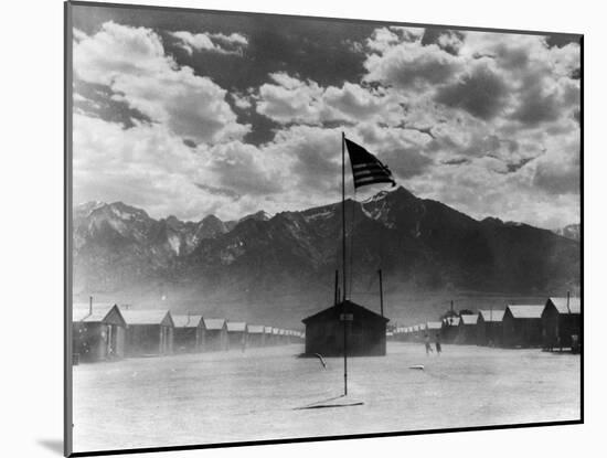War Relocation Authority Center, Where Evacuees of Japanese Ancestry of WWII Reside-Dorothea Lange-Mounted Photographic Print