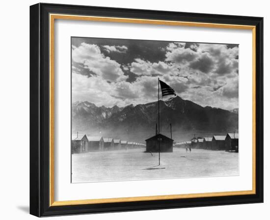 War Relocation Authority Center, Where Evacuees of Japanese Ancestry of WWII Reside-Dorothea Lange-Framed Photographic Print