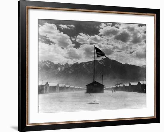 War Relocation Authority Center, Where Evacuees of Japanese Ancestry of WWII Reside-Dorothea Lange-Framed Photographic Print