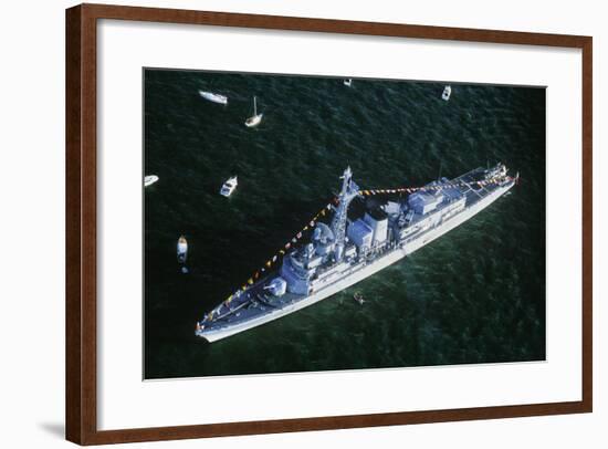 War Ship in New York Harbor, New York City, New York, July 4, 1986-null-Framed Photographic Print