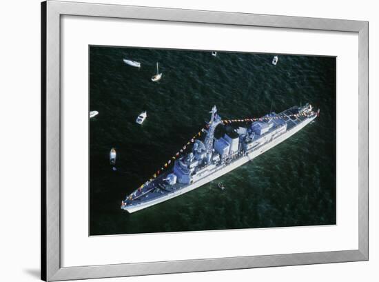 War Ship in New York Harbor, New York City, New York, July 4, 1986-null-Framed Photographic Print