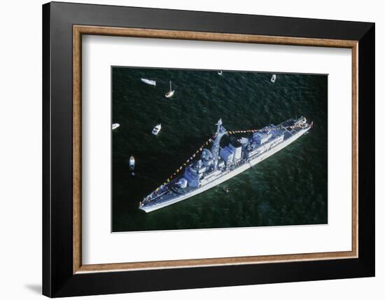 War Ship in New York Harbor, New York City, New York, July 4, 1986-null-Framed Photographic Print