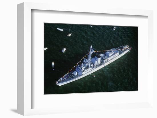 War Ship in New York Harbor, New York City, New York, July 4, 1986-null-Framed Photographic Print