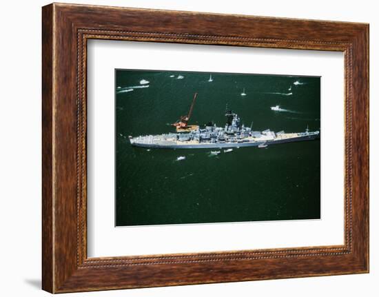 War Ship in New York Harbor, New York City, New York, July 4, 1986-null-Framed Photographic Print