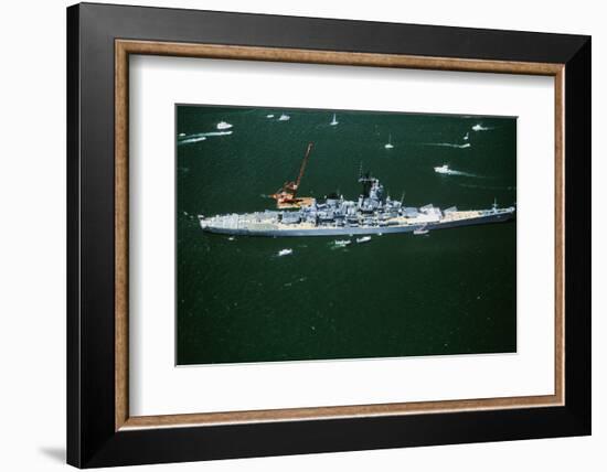 War Ship in New York Harbor, New York City, New York, July 4, 1986-null-Framed Photographic Print