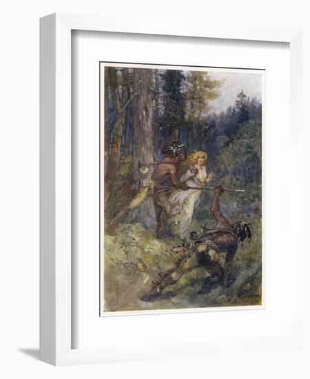 War with America Laura Secord Warns the Canadian Troops of an Imminent American Attack-Henry Sandham-Framed Art Print