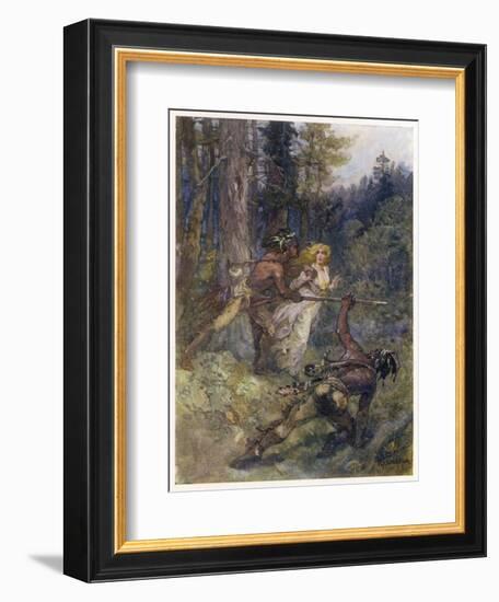 War with America Laura Secord Warns the Canadian Troops of an Imminent American Attack-Henry Sandham-Framed Art Print