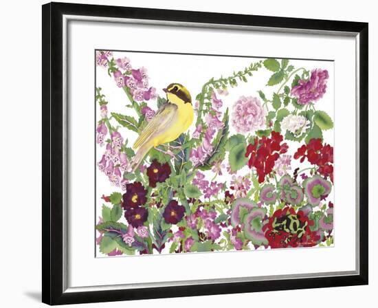 Warbler With Frog-Carissa Luminess-Framed Giclee Print