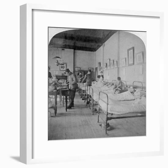 Ward in General Hospital No 10, Formerly Grey's College, Bloemfontein, South Africa, 1901-Underwood & Underwood-Framed Giclee Print